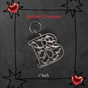 Silver 1 Inch Letter Zipper Pull Charm Dolphins Asstorted Letters